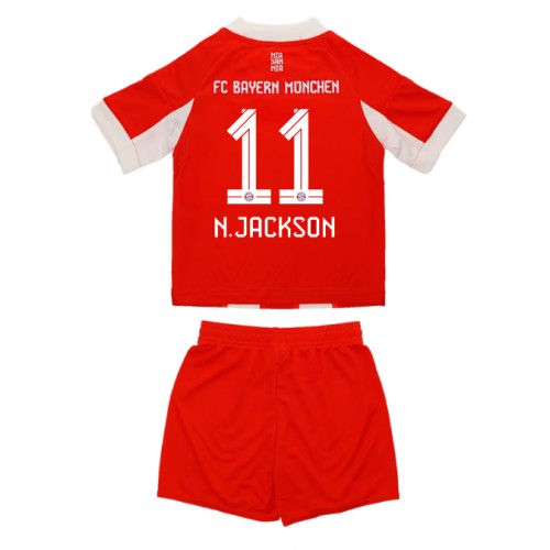 Stroje piłkarskie Bayern Munich Nicolas Jackson #11 Koszulka Podstawowej dla dzieci 2025-26 Krótki Rękaw (+ szorty)
